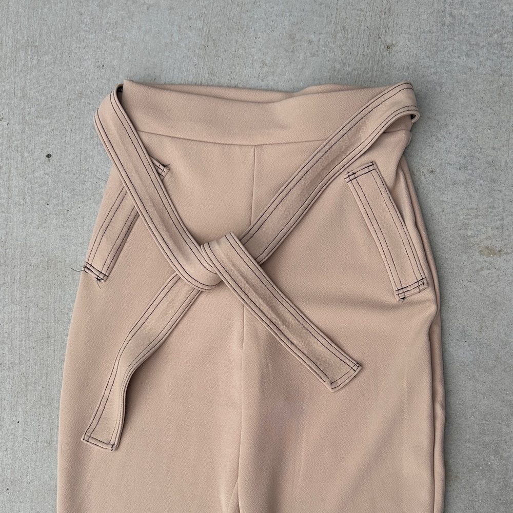 Tie waist skinny trouser
